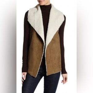 NWT Chelsea & Theodore Faux Suede, Faux Fur Vest. Sz XL